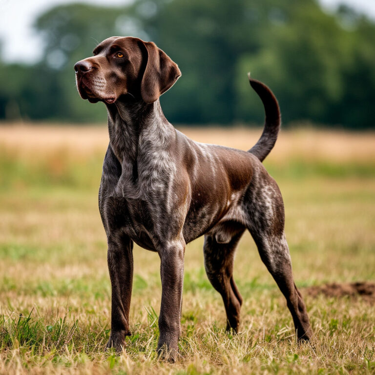 Trained German Wirehaired Pointer ready for hunting season